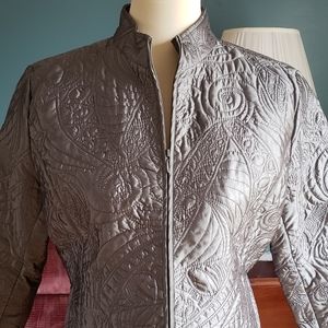 Vintage Chico's Silver Quilted Jacket